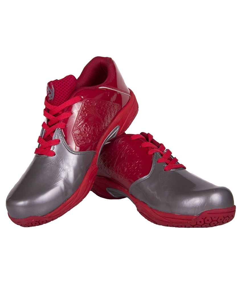 grey and red trainers