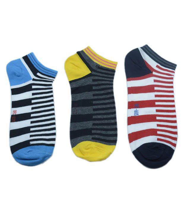 Chawla Traders Multicolor Cotton Ankle Length Socks - Pack Of 3: Buy ...