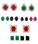 Youbella Multicolour Alloy Stud Earrings - Set Of 3