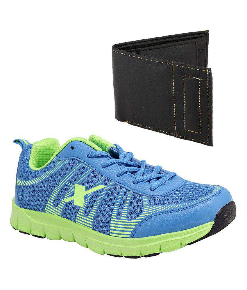 Green Combo Of Sports Shoes \u0026 Wallet 