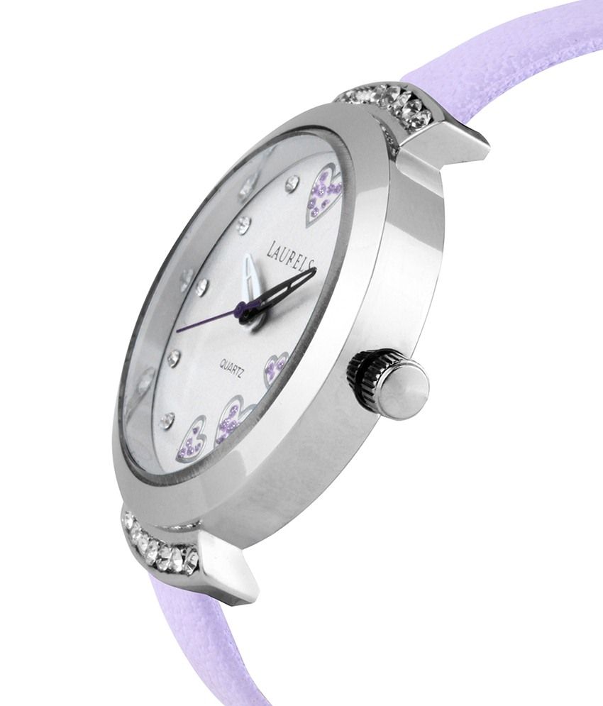 purple wrist watch