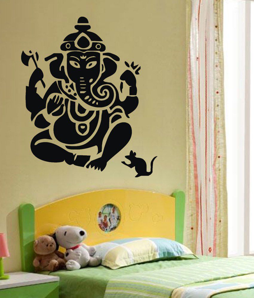    			Decor Villa Black Shri Ganesha Wall Sticker