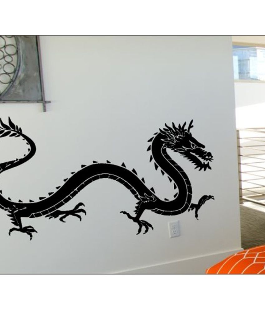     			Decor Villa Black Snack Dragon Wall Sticker