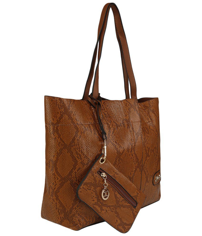 Esbeda Brown Tote Bag with Coin Purse 