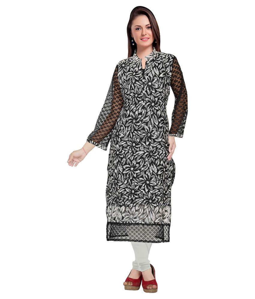 Jiya Black Net Kurti - Buy Jiya Black Net Kurti Online at Best Prices ...