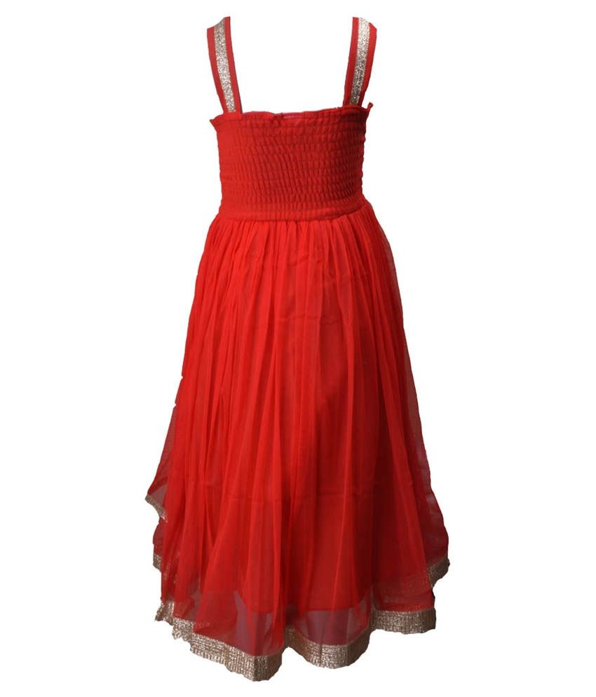 red and silver gown