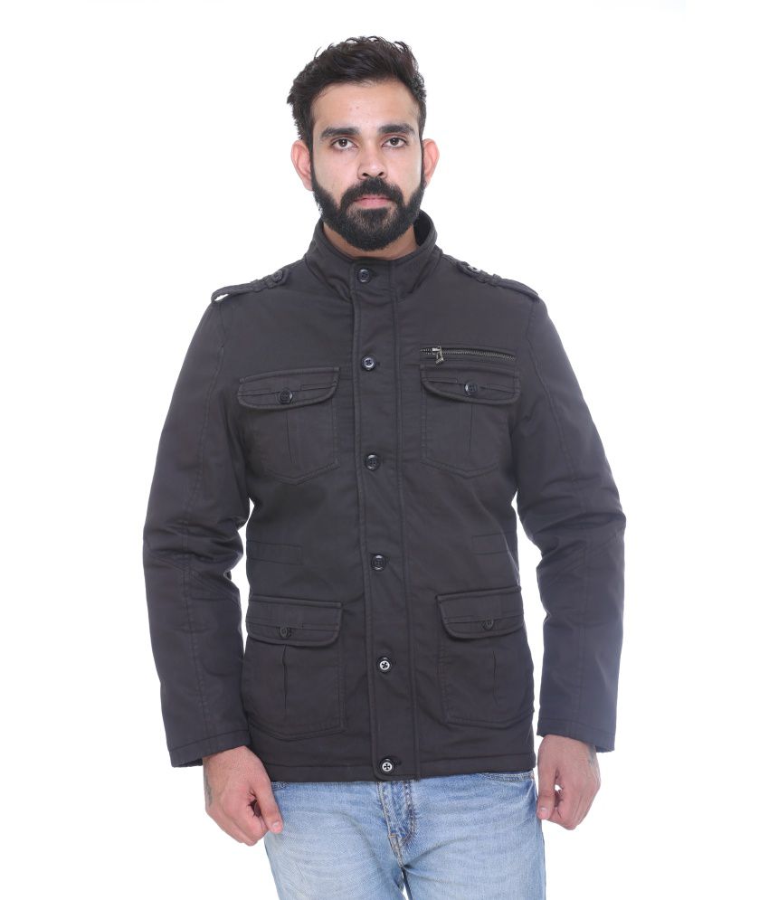 Trufit Black Cotton Jacket - Buy Trufit Black Cotton Jacket Online at ...