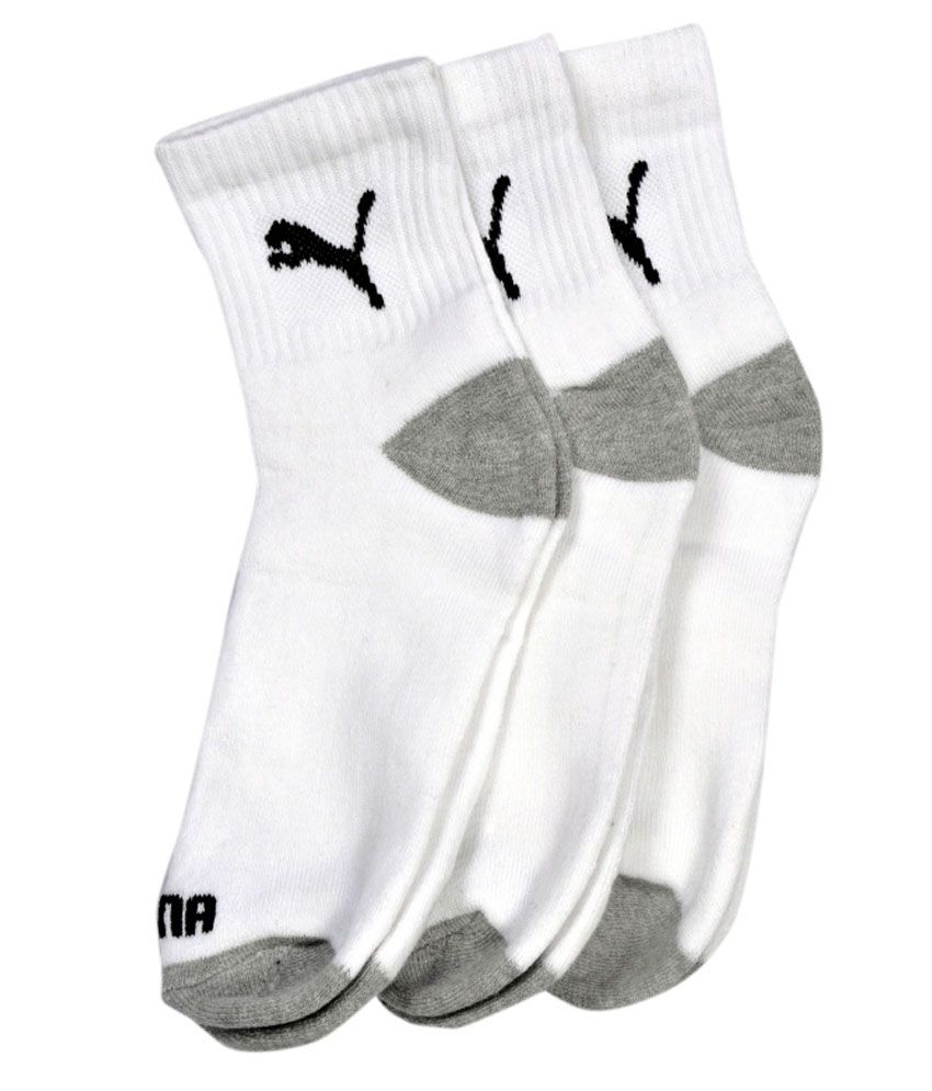 Puma White Casual Ankle Length Socks Men 3 Pair Pack: Buy Online at Low ...