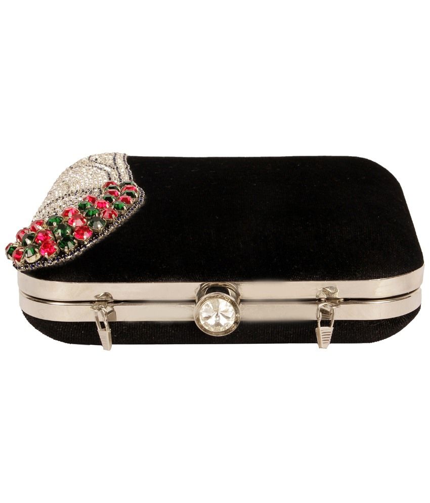 black & silver clutch bag