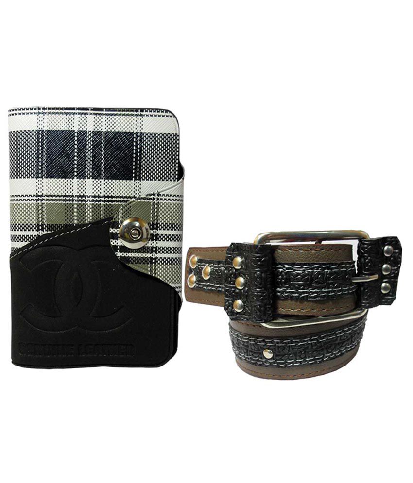 Apki Needs Combo Of Black And White Men&#39;s Formal Wallet And Belt: Buy Online at Low Price in ...