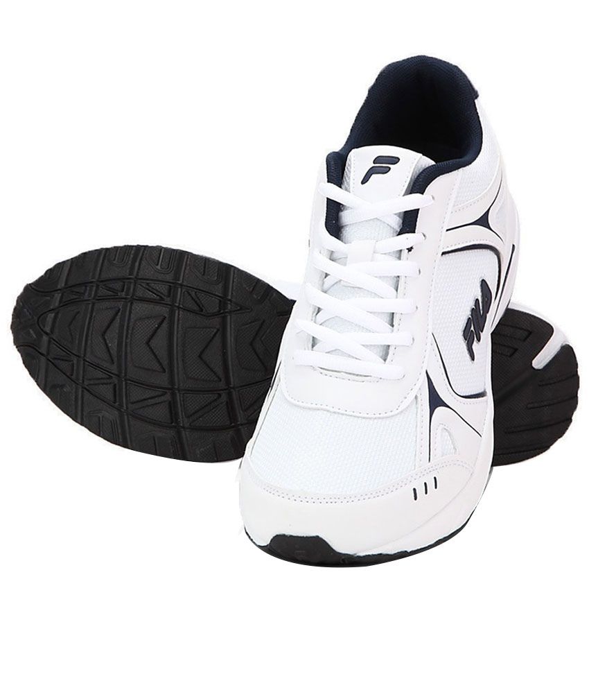 fila white sports shoes