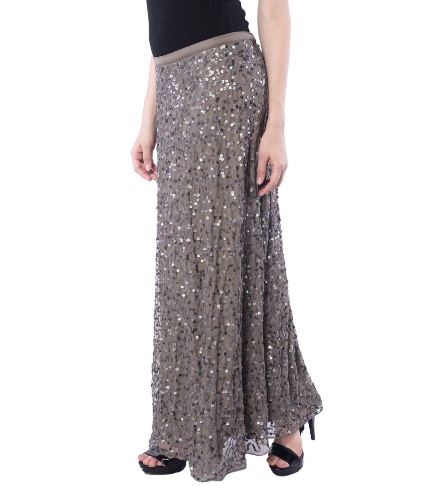 Buy Trendy Divva Gray Polyester Maxi Skirt Online at Best Prices in ...