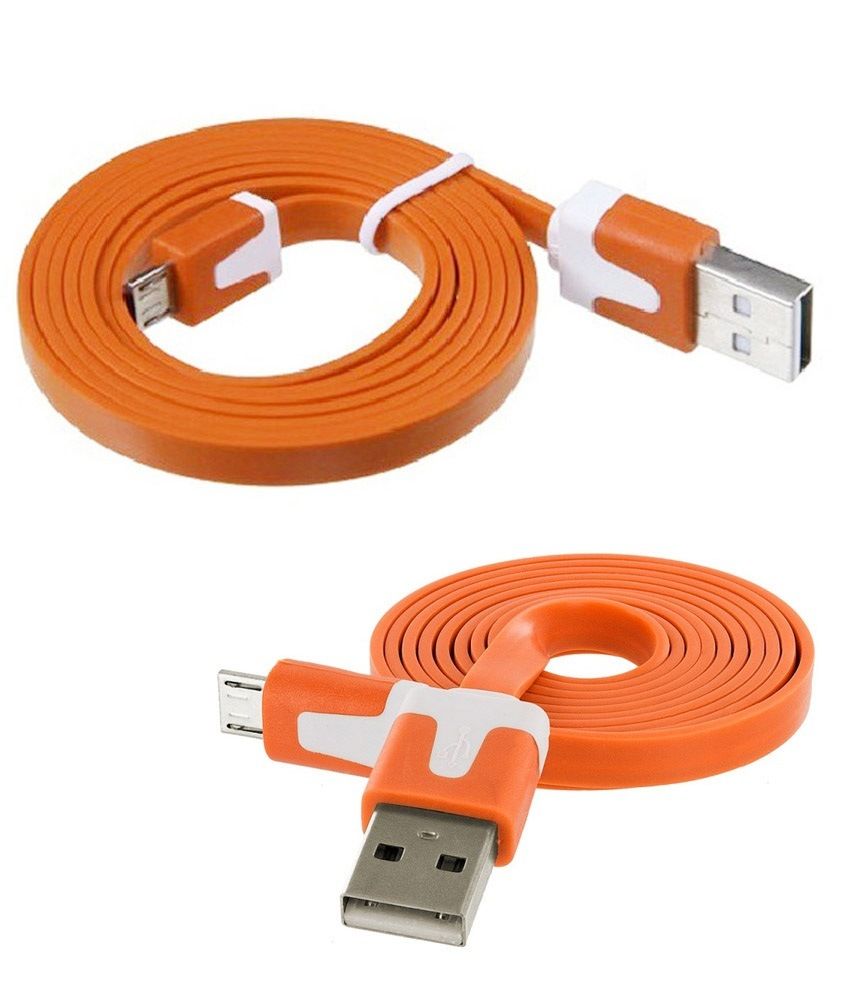 Axes Micro Usb Data Sync Charging Cable For Titanium X Orange All