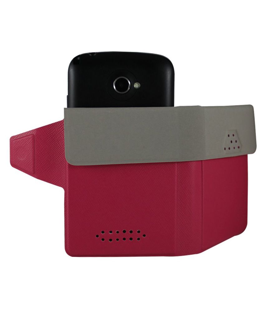 Molife Universal Flip Cover For Lava Iris X9 Pink Flip Covers