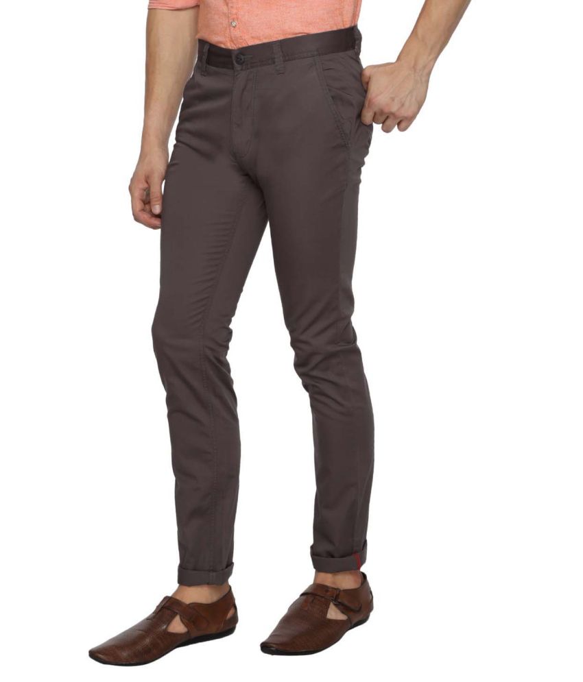 Derby Jeans Community Grey Slim Fit Casual Chinos Buy Derby Jeans
