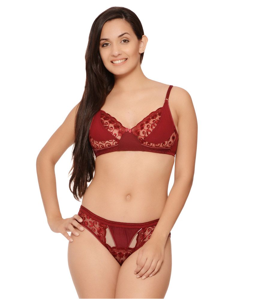 Buy Showtime Maroon Bra Panty Sets Online At Best Price