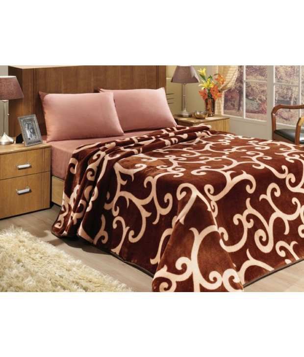     			Raymond Brown and Beige Blends Blanket