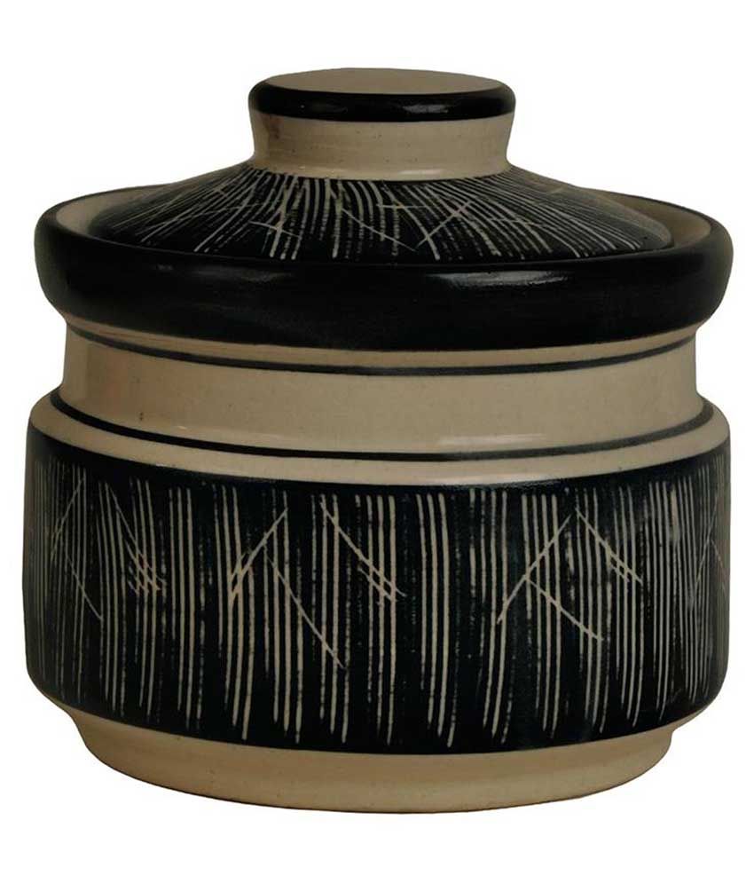 Craftghar Small  Black Ceramic  Kitchen  Jars Set  Of 2 Buy 