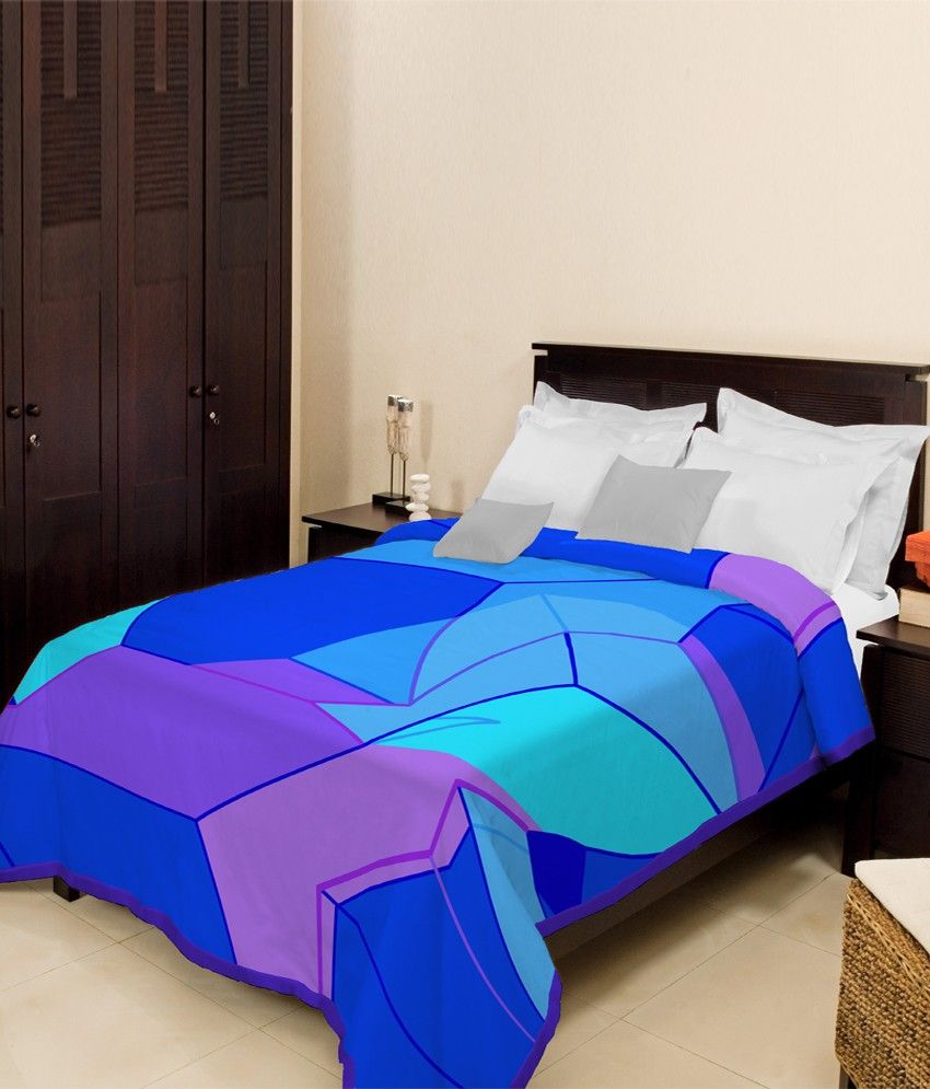 Bombay Dyeing Cosy Purple Abstract Print Double Bed Mink Blanket Buy