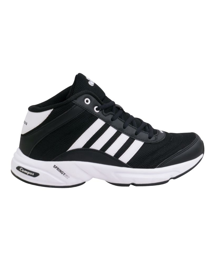 campus black sports shoes