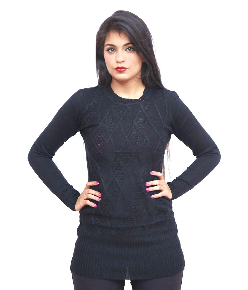 Vikruti Black Woollen Tops - Buy Vikruti Black Woollen Tops Online at ...