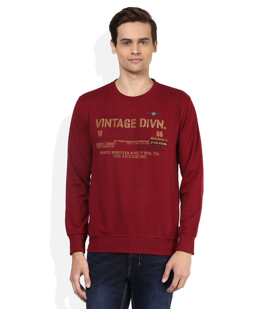 Duke Maroon Printed Sweatshirt - Buy Duke Maroon Printed Sweatshirt ...