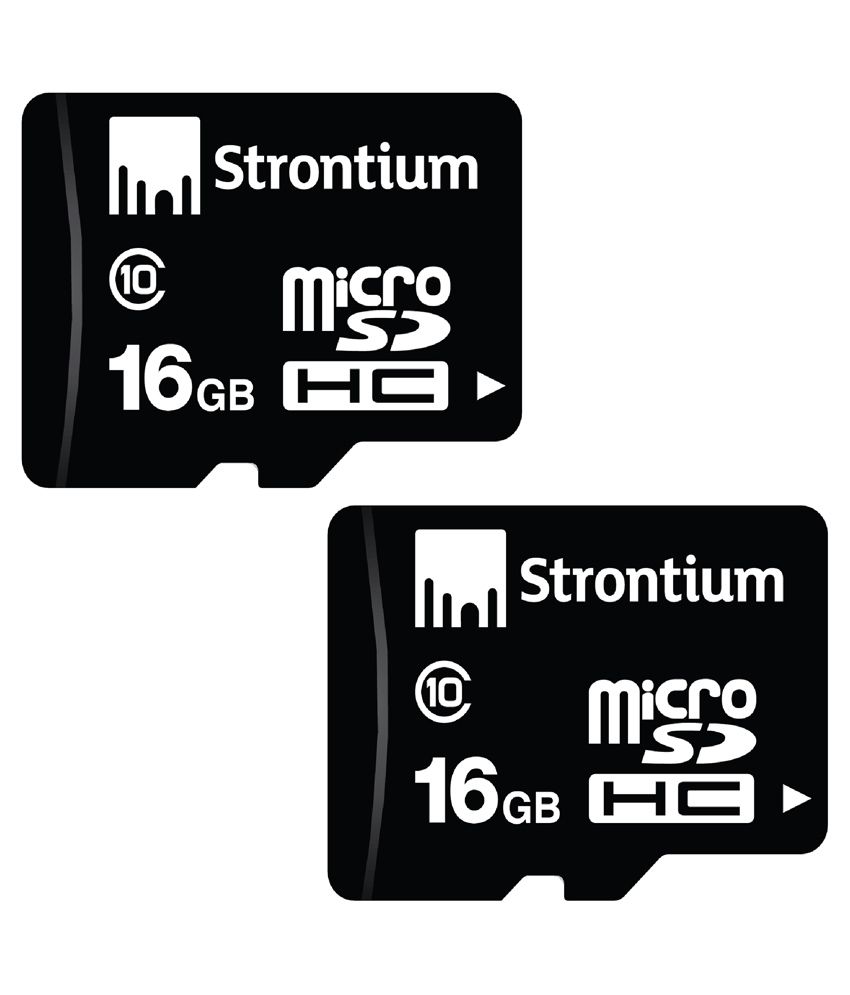 Strontium 16 GB microSDHC Memory Card (Class 10) Pack of 2 Memory