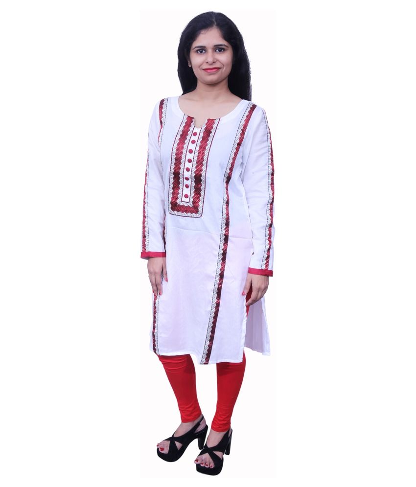 white silk kurti