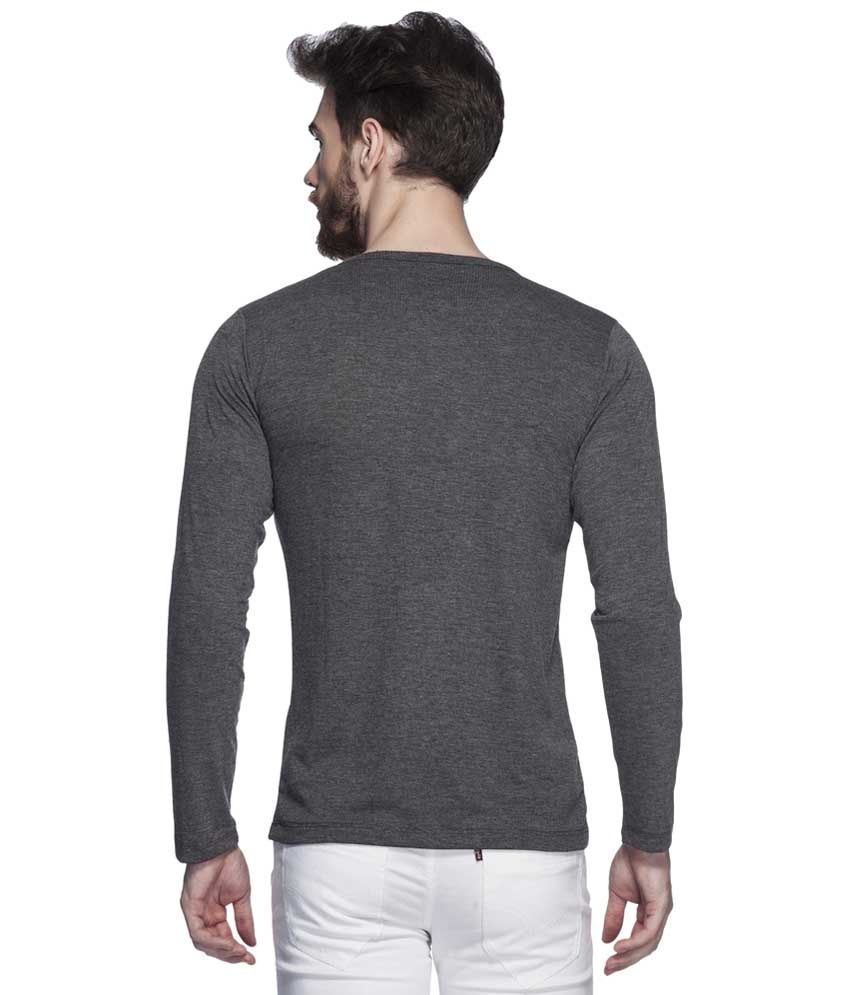 Tinted Dark Gray Solid Henley T Shirt - Buy Tinted Dark Gray Solid ...