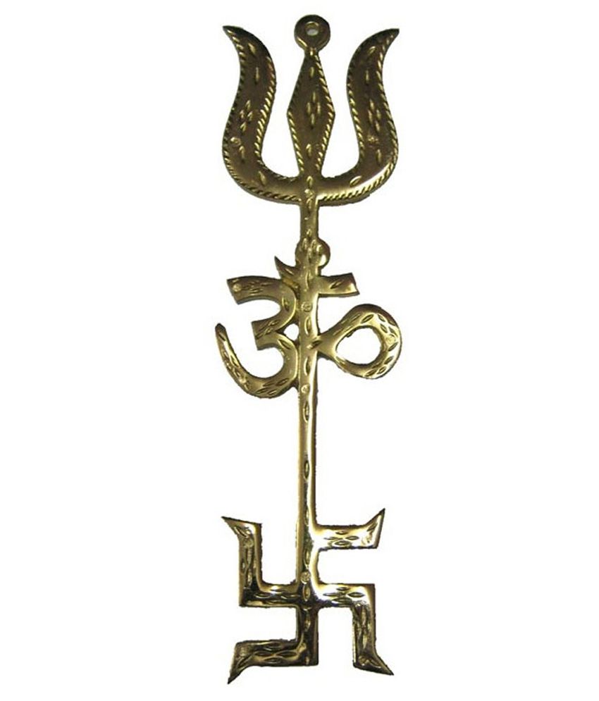     			Shop8 Golden Fengshui Swastik Om Trishul Symbol