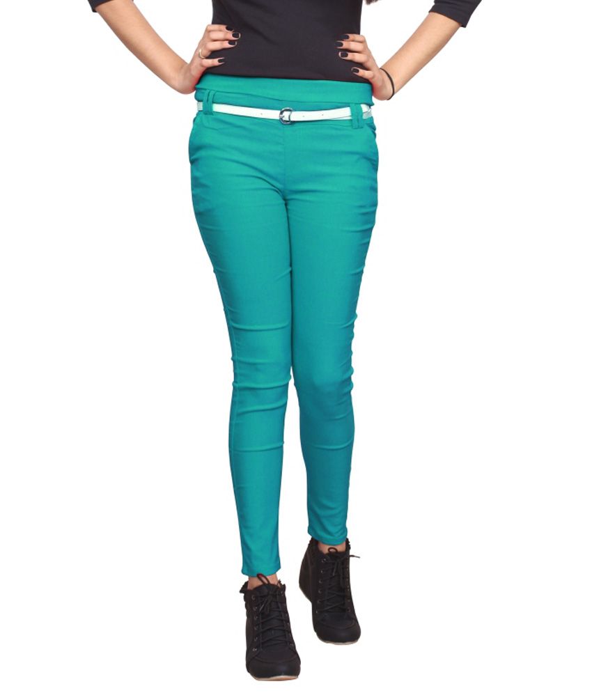 green jeggings womens