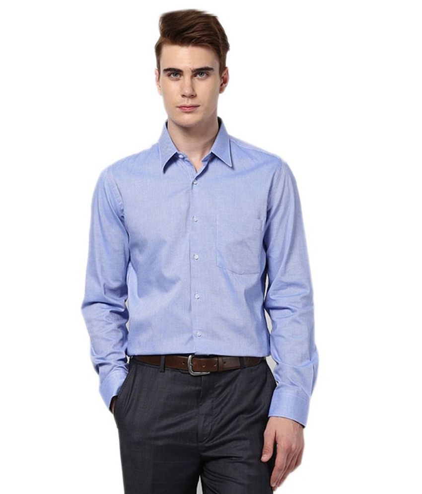 Fino Blue Formal Shirt - Buy Fino Blue Formal Shirt Online at Best ...