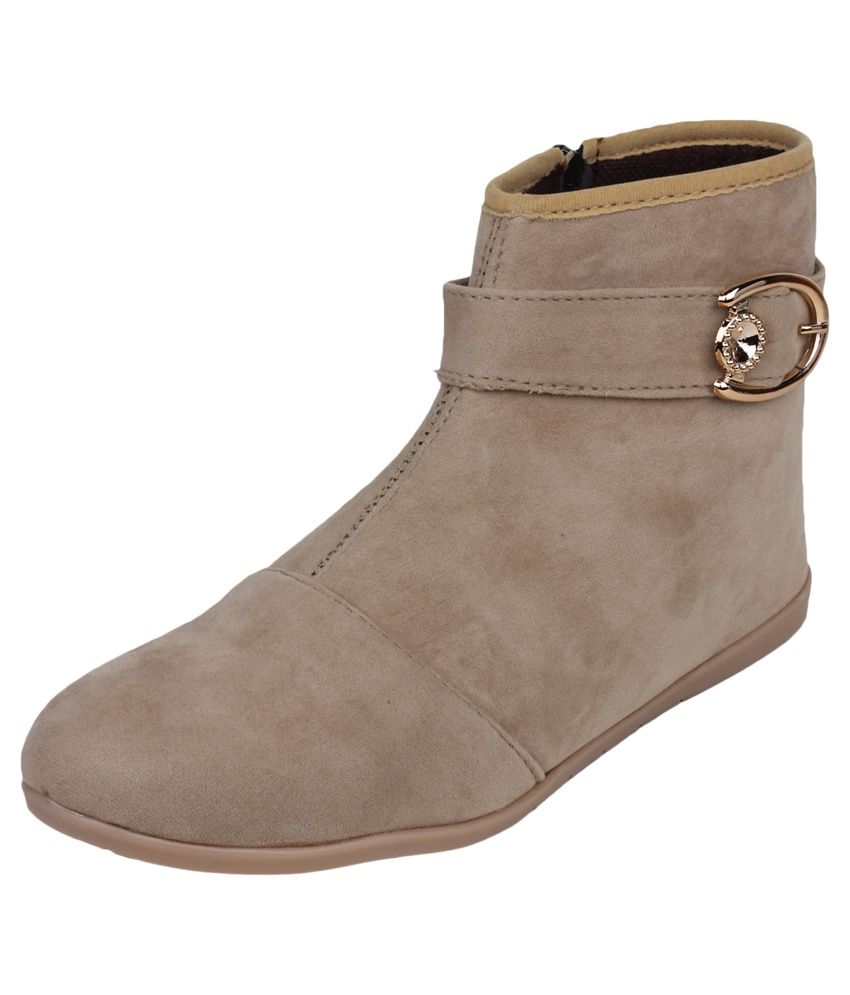 wide fit beige boots