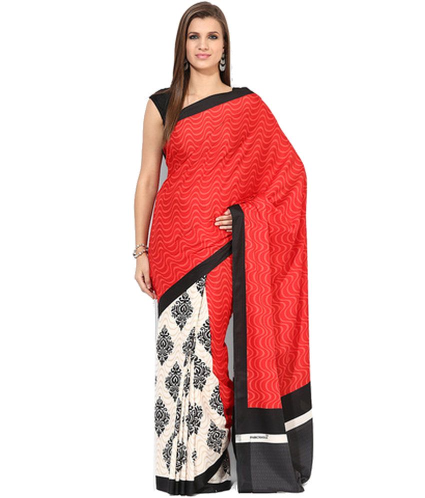 white blouse red saree