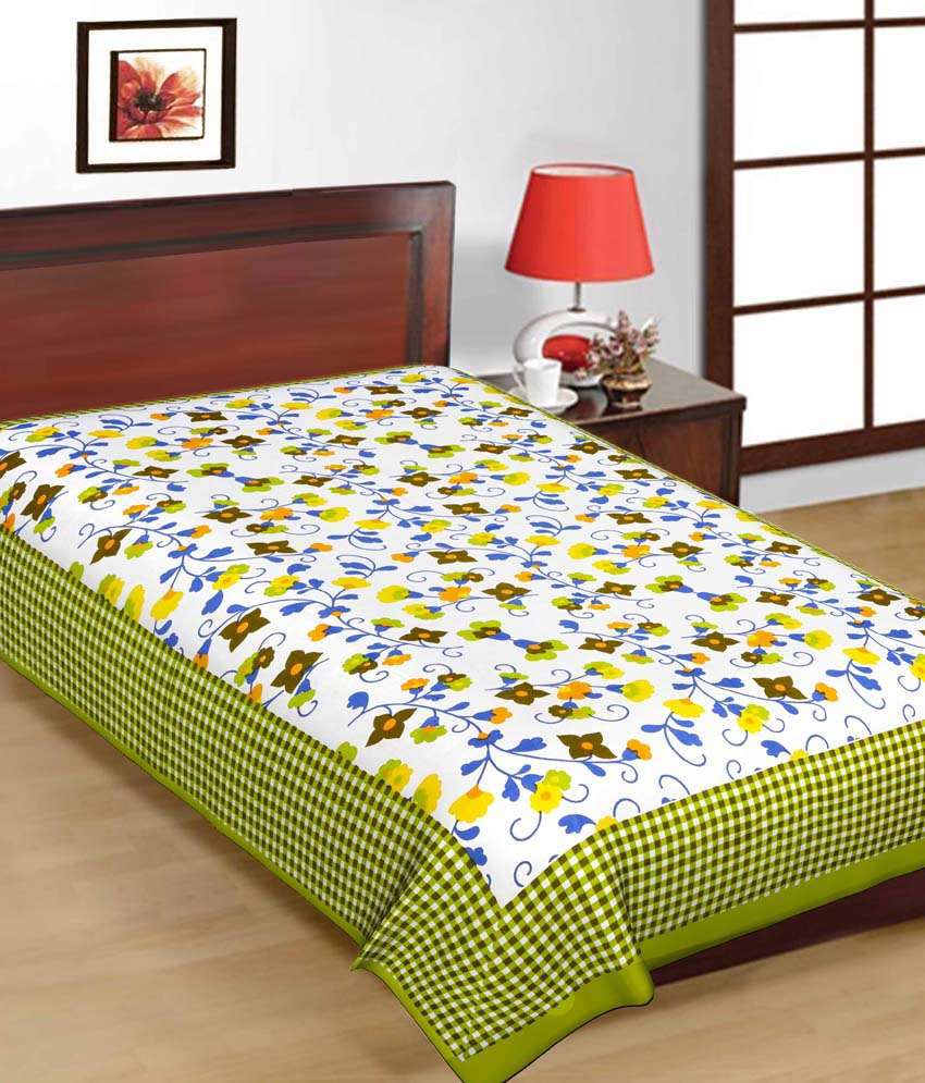     			Uniqchoice Single Cotton Multi Floral Bed Sheet