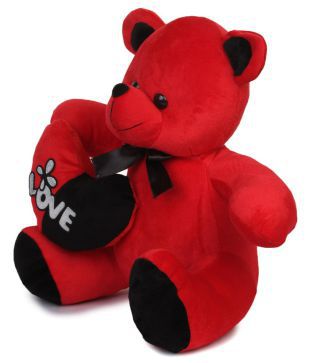 red black teddy bear