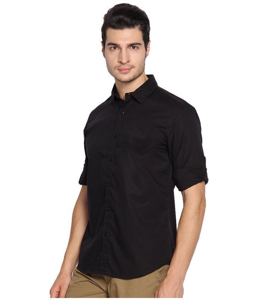 men's black casual shirt