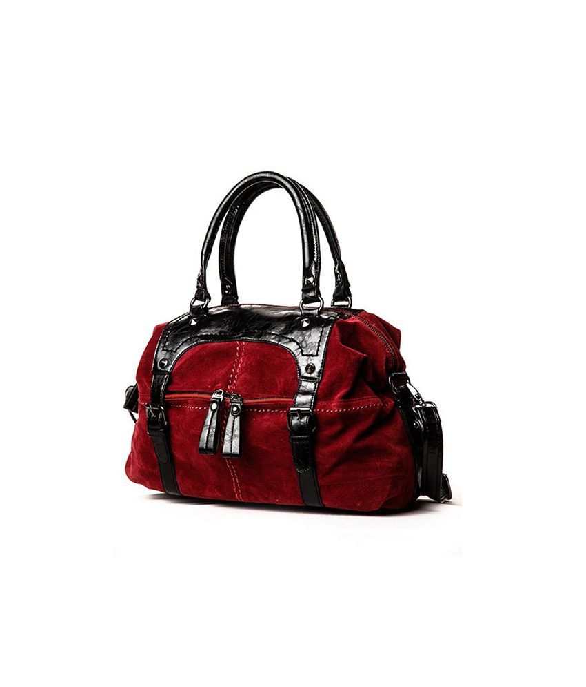 red leather shoulder bag women's