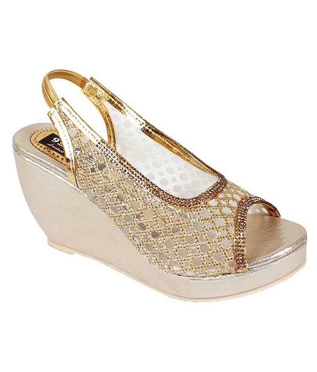 gold wedge heel sandals