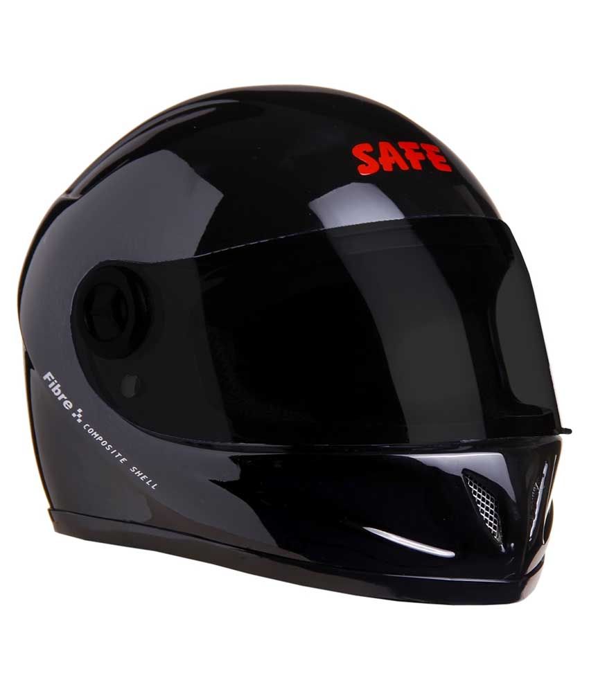 Safe Colt Full Face Helmet Tinted Visor (Black) (Medium 58 cms) Buy