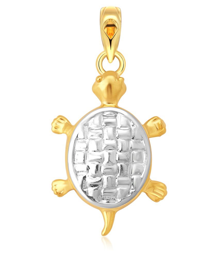     			Vighnaharta Blessing Tortoise Gold and Rhodium Plated Pendant