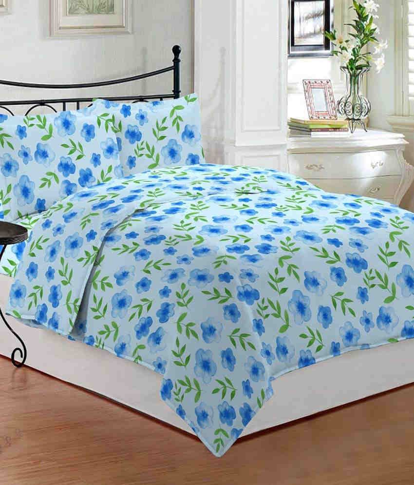 Bombay Dyeing Purple Double Bed Sheet with 2 Pillow Covers (Buy 1 Get 1