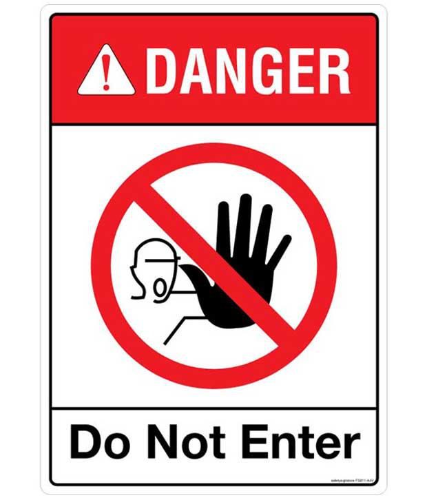Safety Sign Store Danger: Do Not Enter Facility Signs-Vinyl Emergency ...