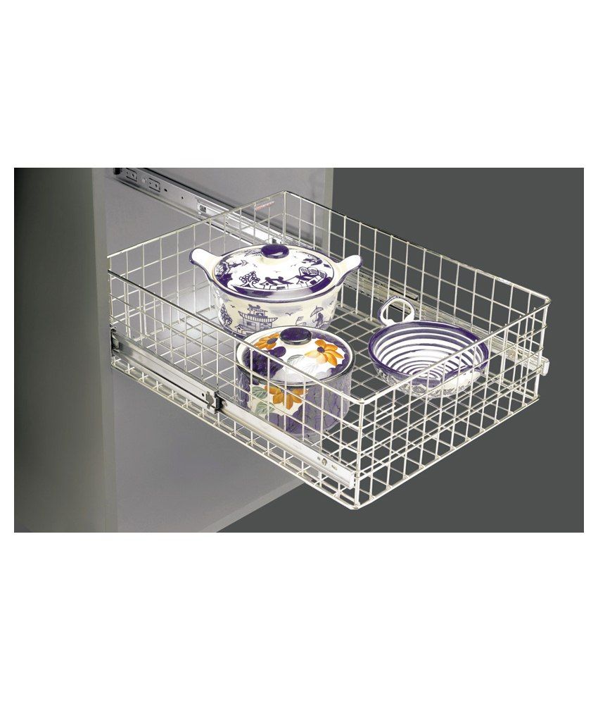 Buy Sleek Stainless Steel Plain Storage Basket Online at Low Price in