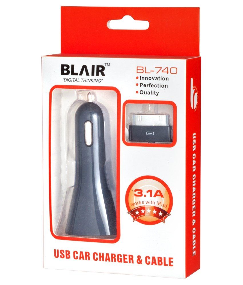Blair Bl740 Car Charger With Cable For Iphone 4black Buy Blair Bl740