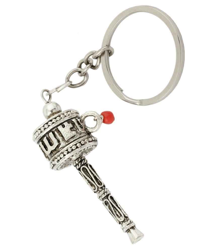 Lata Tibetan Prayer Wheel Metal Key Chain With Ball Chain & Key Ring ...