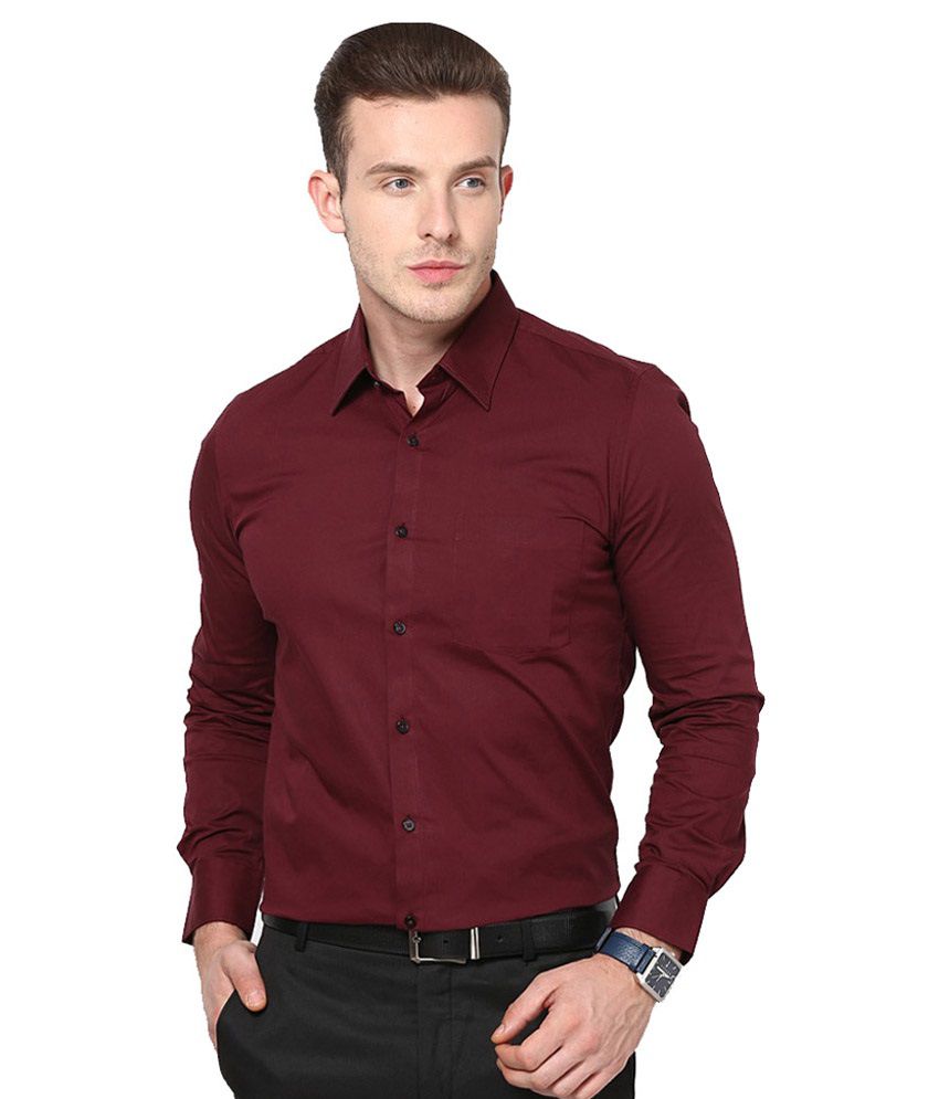 Regalfit Maroon Formal Shirt - Buy Regalfit Maroon Formal Shirt Online ...