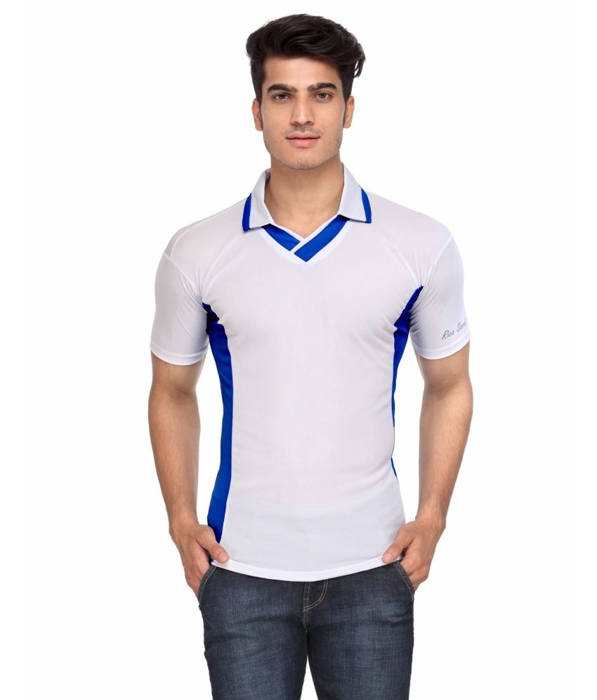     			Funky Guys White Half Sleeves Casual Polo T-shirt