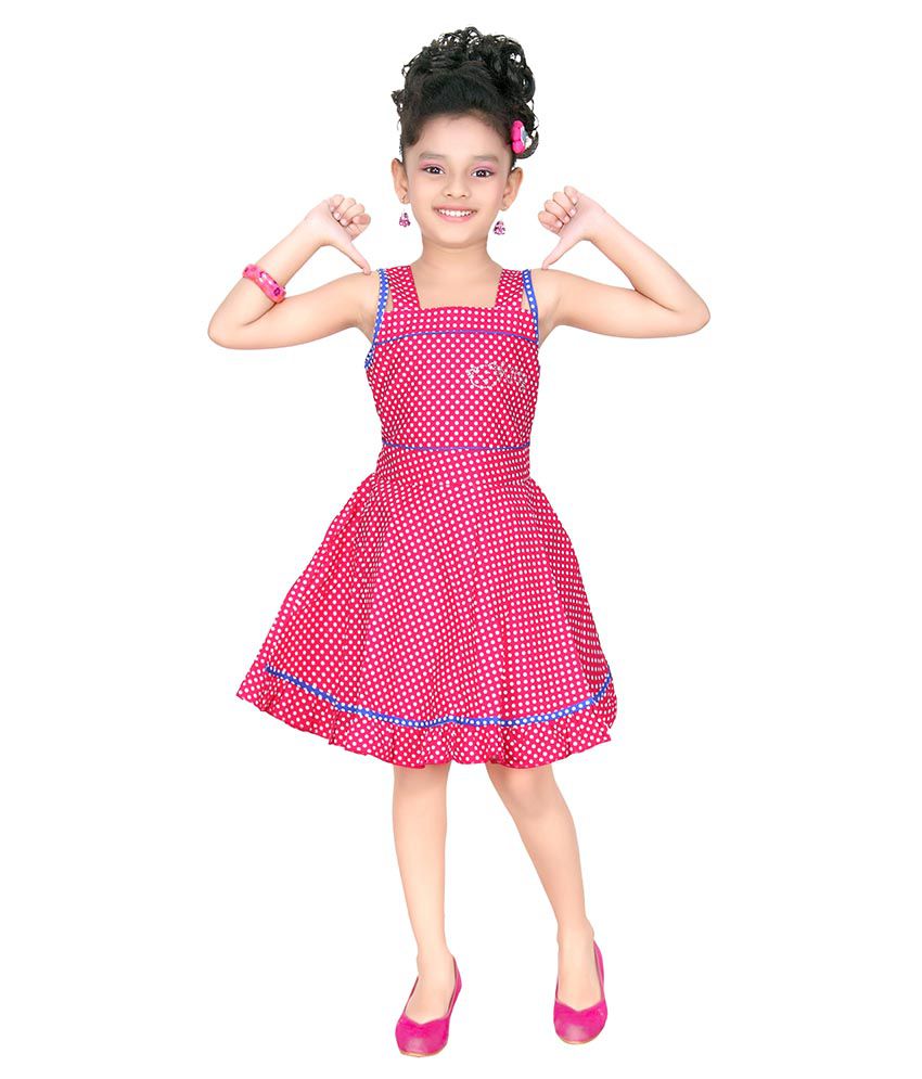 Trendy Girls Pink Cotton Frock For Girls - Buy Trendy Girls Pink Cotton ...