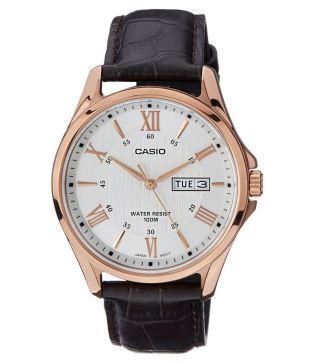 casio enticer analog white dial men's watch